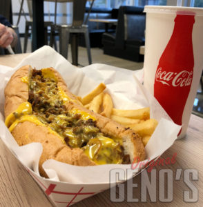 Original Geno's Famous Philly cheesesteak sandwich